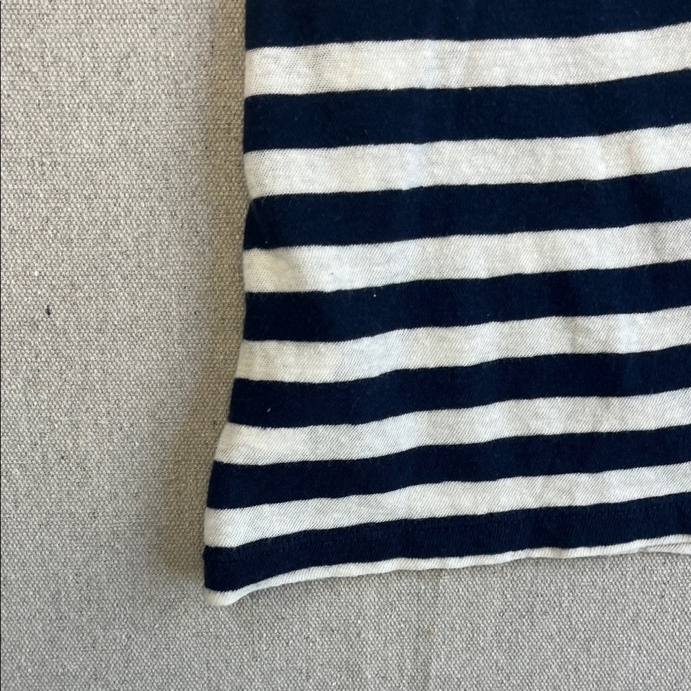 Madewell Navy White Stripe Tee XS 100% Cotton Coastal French Girl Top - Picture 9 of 10